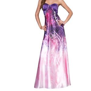 La Femme Pink and Purple Prom Dress 15453 Size 12